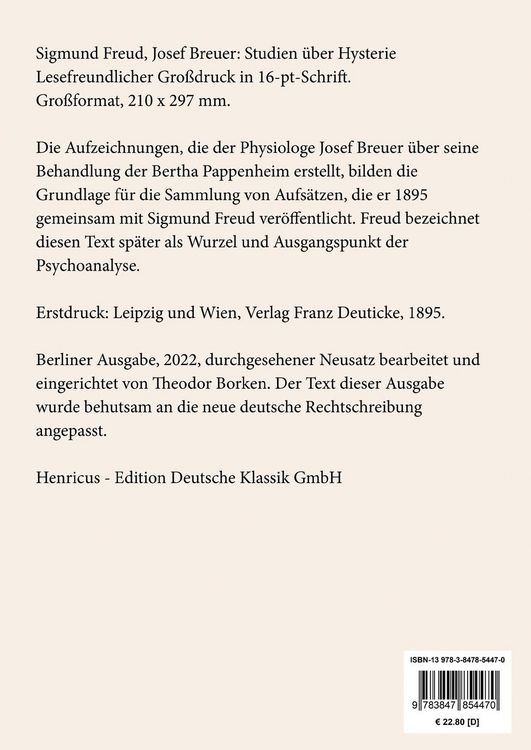 Produktbild: Studien &uuml;ber Hysterie (Gro&szlig;druck)