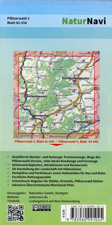 Produktbild: Pf&auml;lzerwald 2. Blatt 42-550, 1 : 25 000