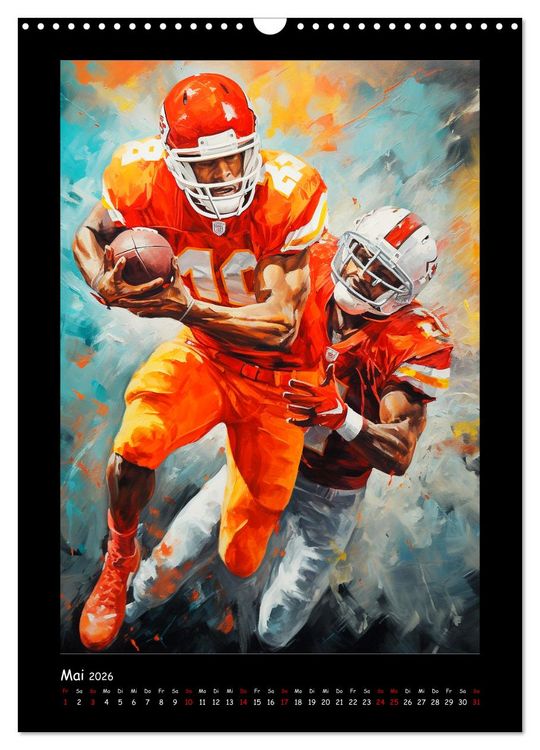 Produktbild: American Football. Paintings (Wandkalender 2026 DIN A3 hoch), CALVENDO Monatskalender