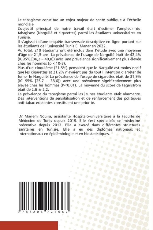 Produktbild: &Eacute;pid&eacute;mie de tabagisme aupr&egrave;s des jeunes Tunisiens