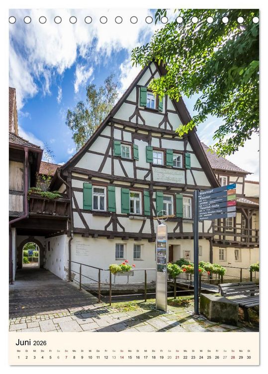 Produktbild: T&Uuml;BINGEN UND BLAUBEUREN Historische Schw&auml;bische Alb (Tischkalender 2026 DIN A5 hoch), CALVENDO Monatskalender