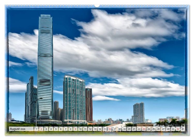 Produktbild: Hongkong, die pulsierende Metropole (hochwertiger Premium Wandkalender 2026 DIN A2 quer), Kunstdruck in Hochglanz