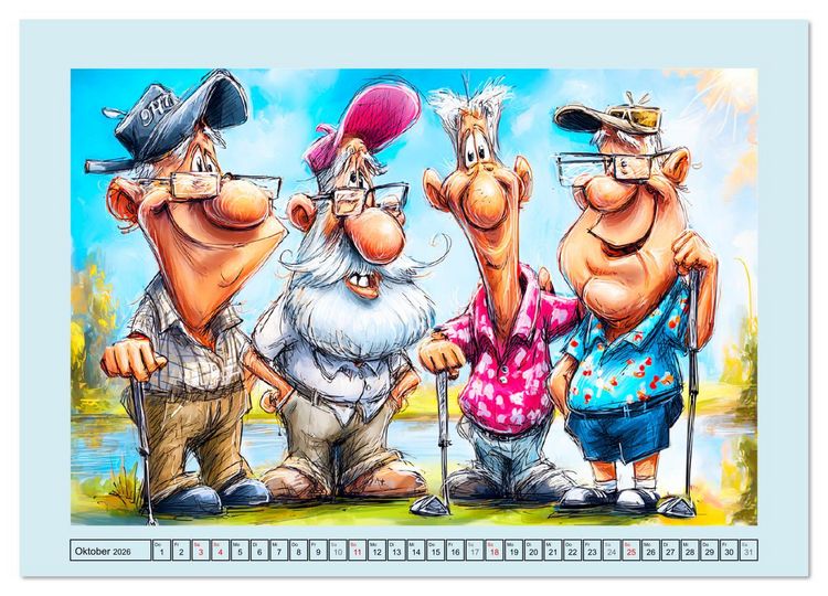 Produktbild: Rentner rocken das Leben! Mit Schwung durch den Ruhestand (Wandkalender 2026 DIN A3 quer), CALVENDO Monatskalender