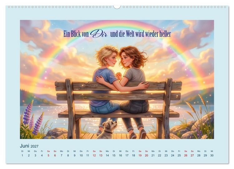Produktbild: Freundin - Schwester - Lieblingsmensch (hochwertiger Premium Wandkalender 2027 DIN A2 quer), Kunstdruck in Hochglanz
