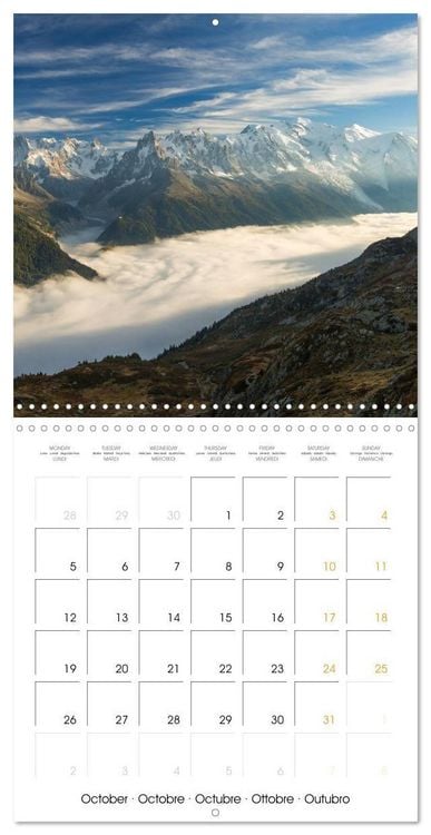 Produktbild: Paysages du Mont-Blanc (Calendrier mural carr&eacute; 2026 30x30 cm) Calendrier double avec une page pour vos prises de notes