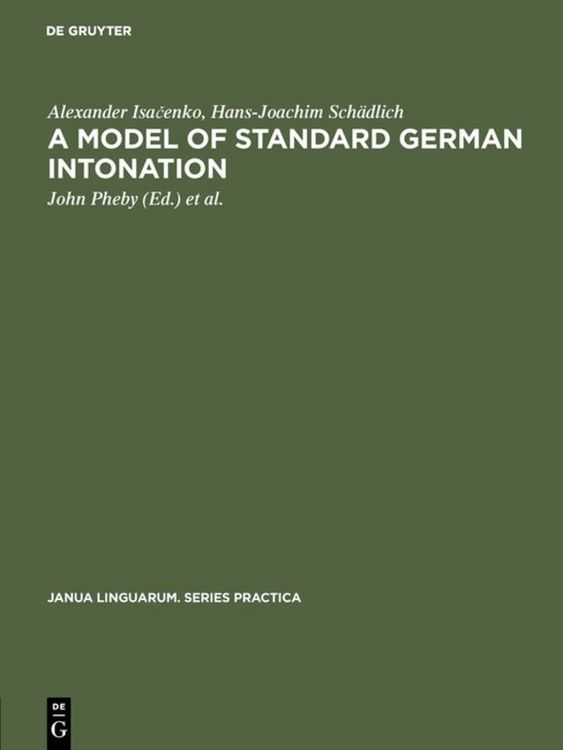 Produktbild: A model of standard German intonation