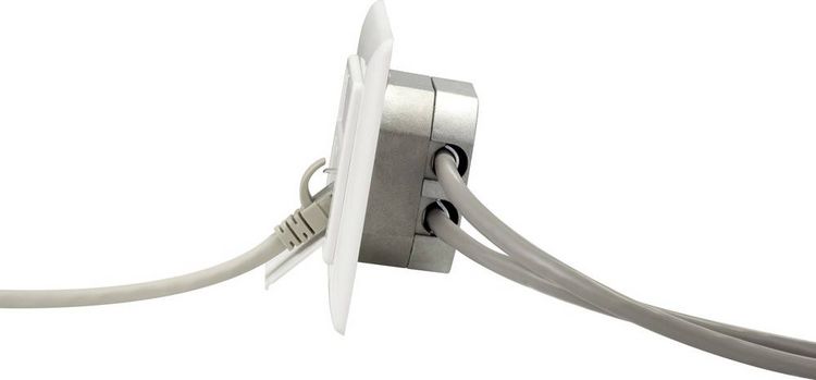 Produktbild: Renkforce Netzwerkdose Unterputz Einsatz CAT 6 2 Port Reinwei&szlig;