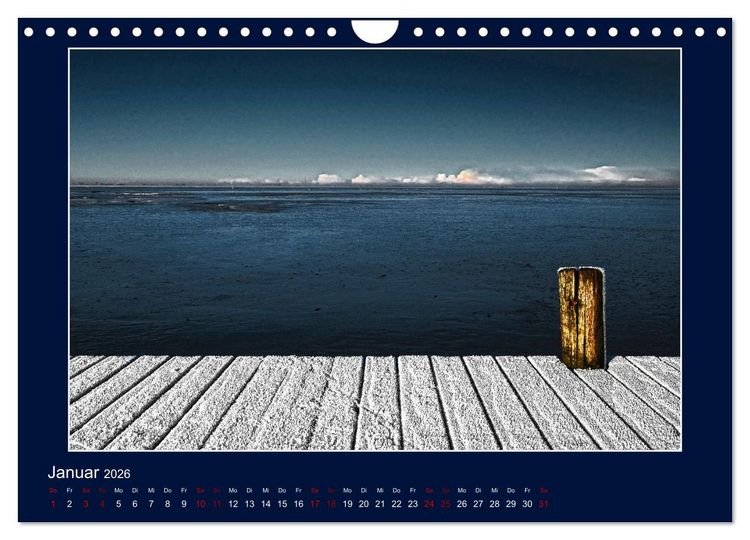 Produktbild: Wolken, Watt und Wellen. Fotografische Impressionen vom Jadebusen. (Wandkalender 2026 DIN A4 quer), CALVENDO Monatskalender