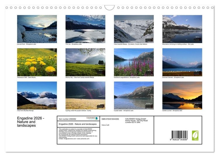 Produktbild: Engadine 2026 - Nature and landscapes (Wall Calendar 2026 DIN A3 landscape), CALVENDO 12 Month Wall Calendar