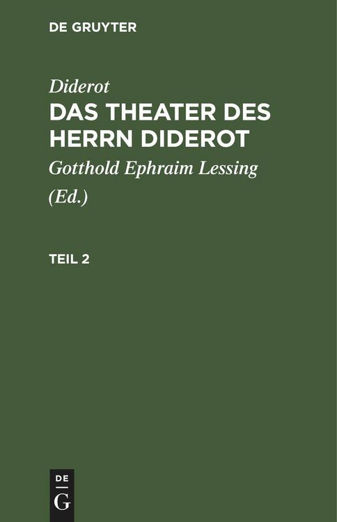 Produktbild: Diderot: Das Theater des Herrn Diderot. Teil 2