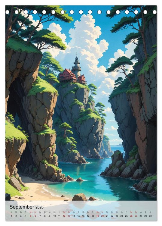 Produktbild: Fantastische Anime Welten (Tischkalender 2026 DIN A5 hoch), CALVENDO Monatskalender