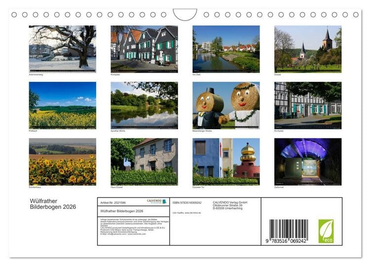 Produktbild: W&uuml;lfrather Bilderbogen 2026 (Wandkalender 2026 DIN A4 quer), CALVENDO Monatskalender