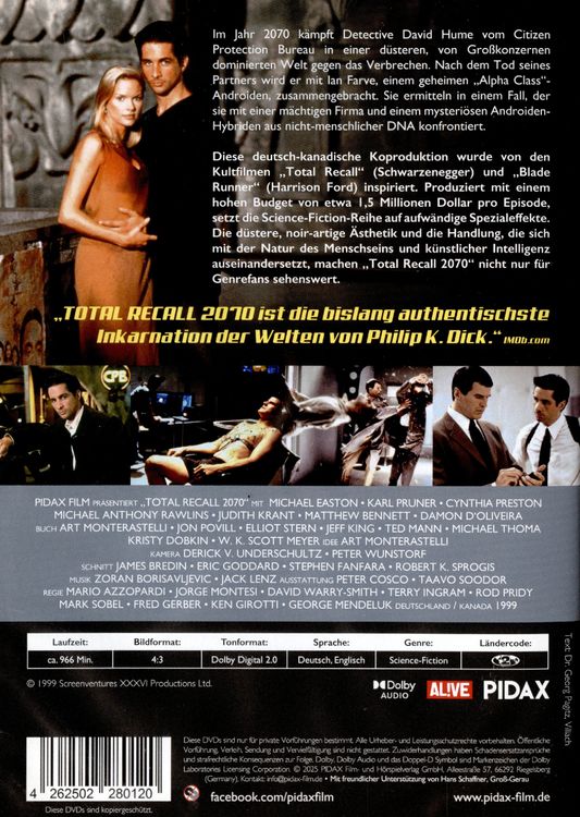 Produktbild: Total Recall 2070 / Die komplette preisgekr&ouml;nte 22-teilige Science-Fiction-Serie (Pidax Serien-Klassiker) [4 DVDs]