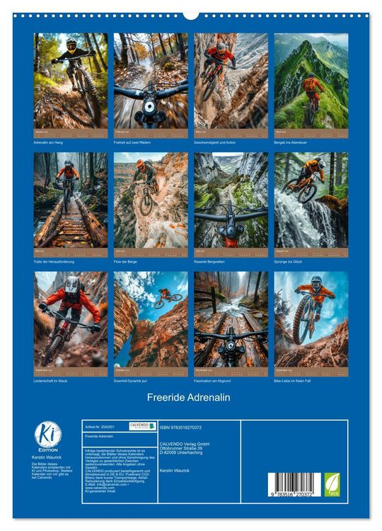 Produktbild: Freeride Adrenalin (hochwertiger Premium Wandkalender 2026 DIN A2 hoch), Kunstdruck in Hochglanz