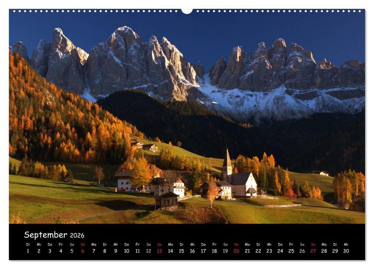 Produktbild: DIE ALPEN - Schroffe Gipfel und stille Seen (Wandkalender 2026 DIN A2 quer), CALVENDO Monatskalender