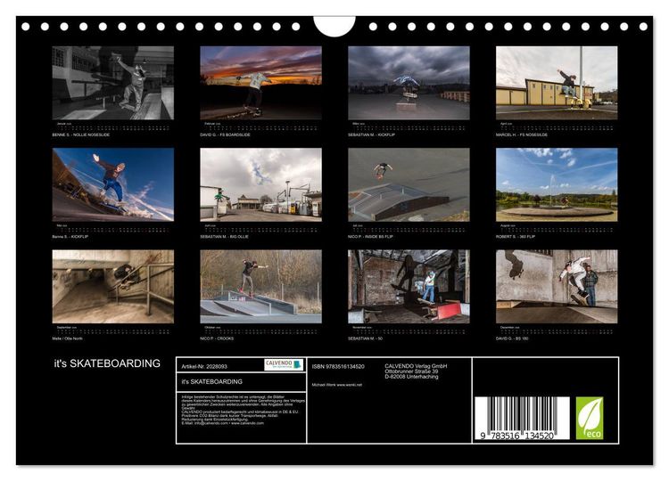 Produktbild: it's SKATEBOARDING (Wandkalender 2026 DIN A4 quer), CALVENDO Monatskalender