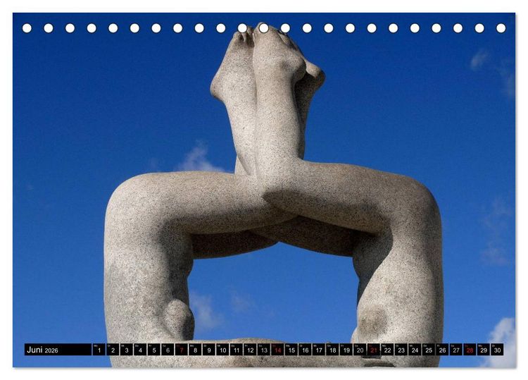 Produktbild: Vigeland Skulpturen Park Oslo (Tischkalender 2026 DIN A5 quer), CALVENDO Monatskalender