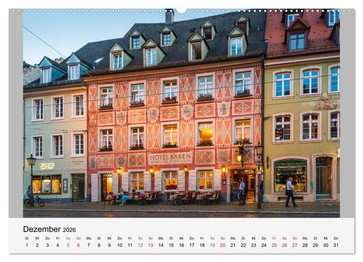 Produktbild: Freiburg im Breisgau. Malerische Stadt am Rande des Schwarzwaldes (hochwertiger Premium Wandkalender 2026 DIN A2 quer), Kunstdruck in Hochglanz