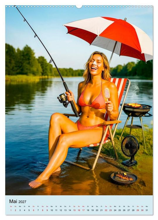 Produktbild: Angeln mit Biss - Lustiger Kalender f&uuml;r Angler mit Charme (hochwertiger Premium Wandkalender 2027 DIN A2 hoch), Kunstdruck in Hochglanz