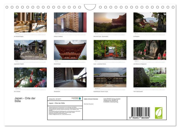 Produktbild: Japan - Orte der Stille (Wandkalender 2026 DIN A4 quer), CALVENDO Monatskalender