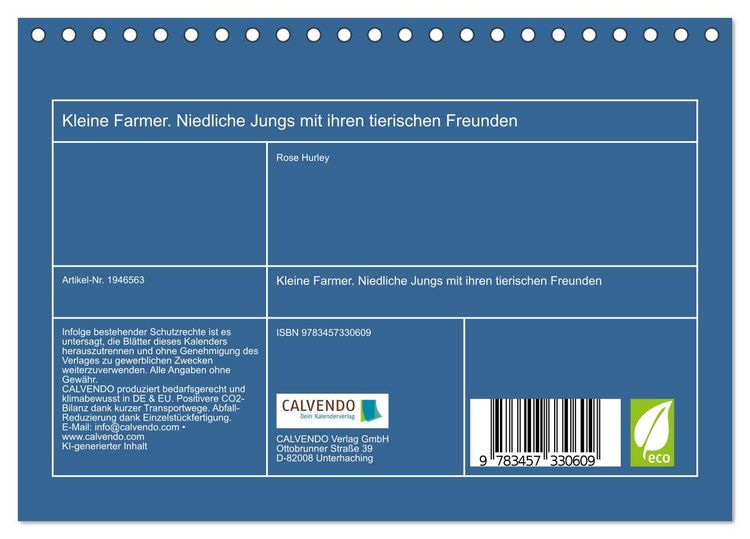 Produktbild: Kleine Farmer. Niedliche Jungs mit ihren tierischen Freunden (Tischkalender 2026 DIN A5 quer), CALVENDO Monatskalender