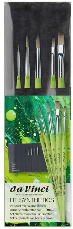 Produktbild: da Vinci Pinselset FIT SYNTHETICS Pinsel mit Baumwolltasche, Gr&ouml;&szlig;e 0
