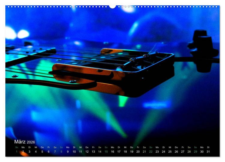 Produktbild: SPOTLIGHTS - Gitarren im Scheinwerferlicht (hochwertiger Premium Wandkalender 2026 DIN A2 quer), Kunstdruck in Hochglanz