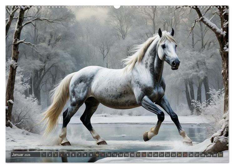 Produktbild: Sch&ouml;ne wilde Mustangs (hochwertiger Premium Wandkalender 2026 DIN A2 quer), Kunstdruck in Hochglanz