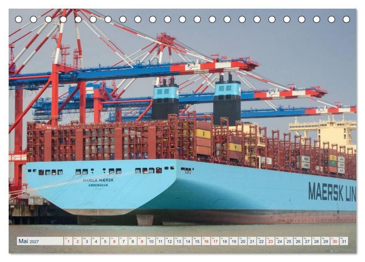 Produktbild: JadeWeserPort Impressionen vom Containerterminal in Wilhelmshaven (Tischkalender 2027 DIN A5 quer), CALVENDO Monatskalender