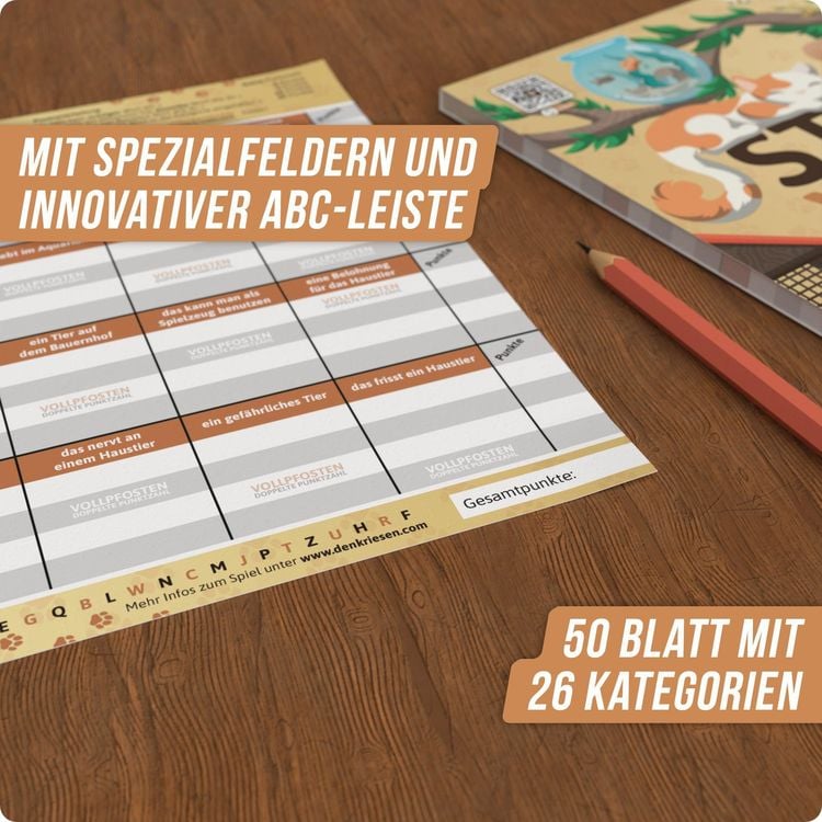 Denkriesen - Stadt Land Vollpfosten® - Haustier Edition - "für Alle "felle"." - A4