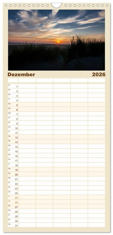 Produktbild: Familienplaner 2026 - Borkum - Inselblicke mit 5 Spalten (Wandkalender, 21 x 45 cm) CALVENDO