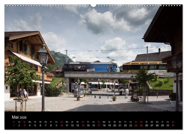 Produktbild: Schweizer Eisenbahn (hochwertiger Premium Wandkalender 2026 DIN A2 quer), Kunstdruck in Hochglanz