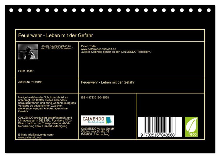 Produktbild: Feuerwehr - Leben mit der Gefahr (Tischkalender 2026 DIN A5 quer), CALVENDO Monatskalender