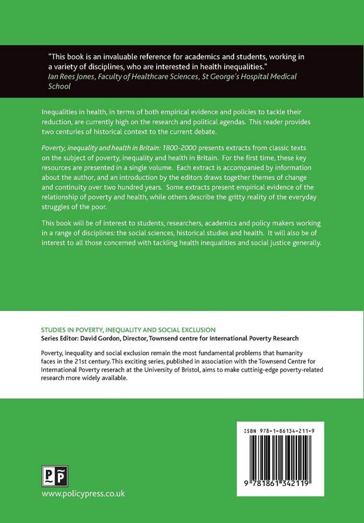 Produktbild: Poverty, inequality and health in Britain