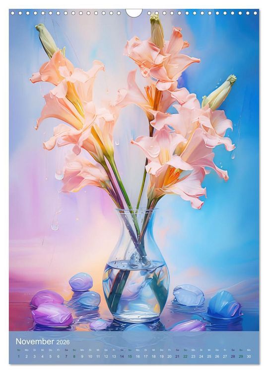 Produktbild: Blumen im Malstil (Wandkalender 2026 DIN A3 hoch), CALVENDO Monatskalender
