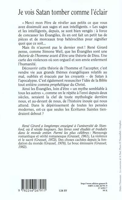 Produktbild: Je vois Satan tomber comme l'&eacute;clair