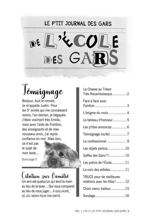 Produktbild: Le p'tit journal des gars de l'&eacute;cole des gars, Vol. 1, No 2