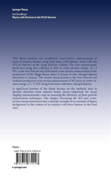Produktbild: Physics with Electrons in the ATLAS Detector