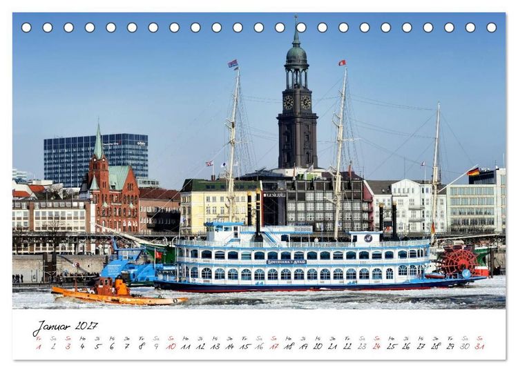 Produktbild: Mit Hamburg durchs Jahr 2027 (Tischkalender 2027 DIN A5 quer), CALVENDO Monatskalender