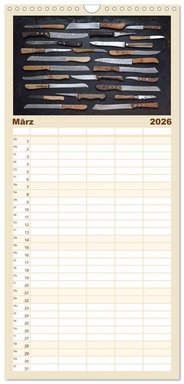 Produktbild: Familienplaner 2026 - K&uuml;chenutensilien mit 5 Spalten (Wandkalender, 21 x 45 cm) CALVENDO