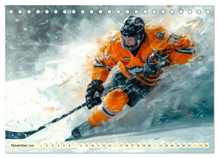 Produktbild: Eishockey - tolle Momente (Tischkalender 2026 DIN A5 quer), CALVENDO Monatskalender