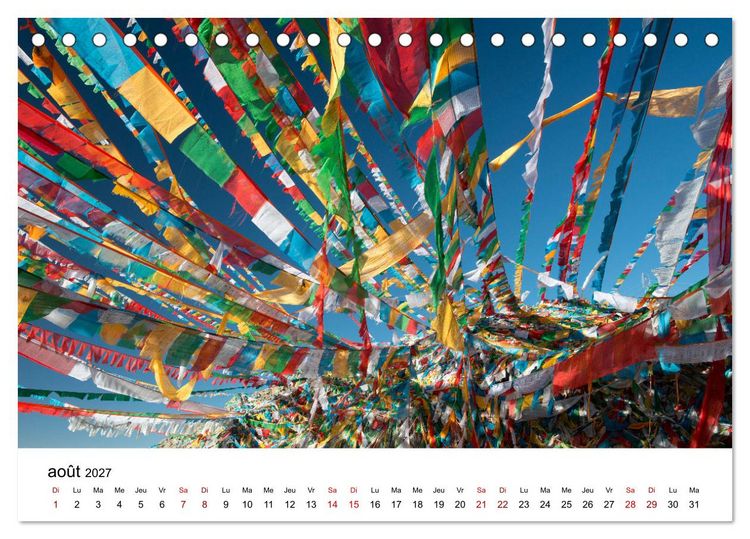 Produktbild: Monast&egrave;res et paysages du Tibet (Calendrier de bureau 2027 DIN A5 vertical), CALVENDO calendrier mensuel