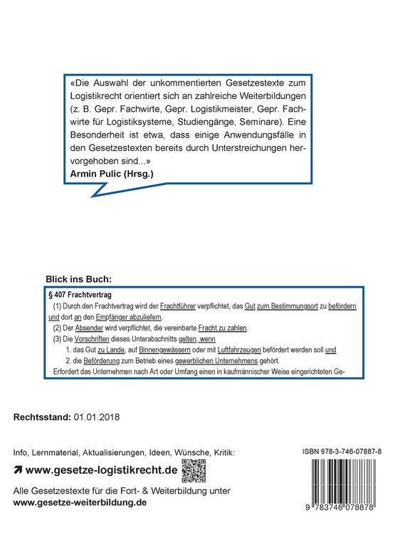Produktbild: Logistikrecht