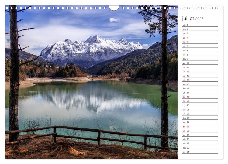 Produktbild: Balade au c&oelig;ur des Dolomites (Calendrier mural 2026 DIN A3 vertical), CALVENDO calendrier mensuel