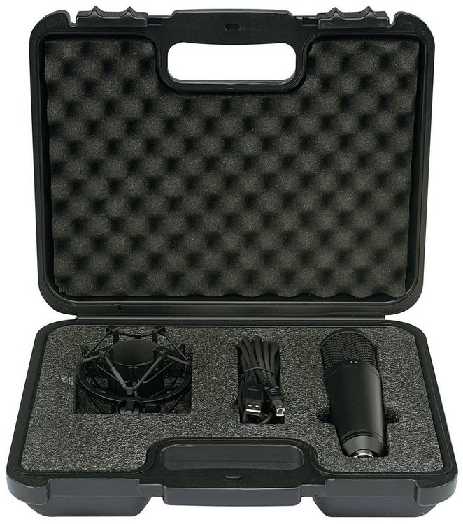 Produktbild: USB-Studiomikrofon Renkforce CU-4 &Uuml;bertragungsart (Details):Kabelgebunden inkl. Kabel, inkl. Koffer, inkl Spinne