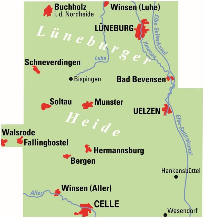 Produktbild: ADFC-Regionalkarte Lüneburger Heide, 1:75.000, mit Tagestourenvorschlägen, reiß- und wetterfest, E-Bike-geeignet, GPS-Tracks Download