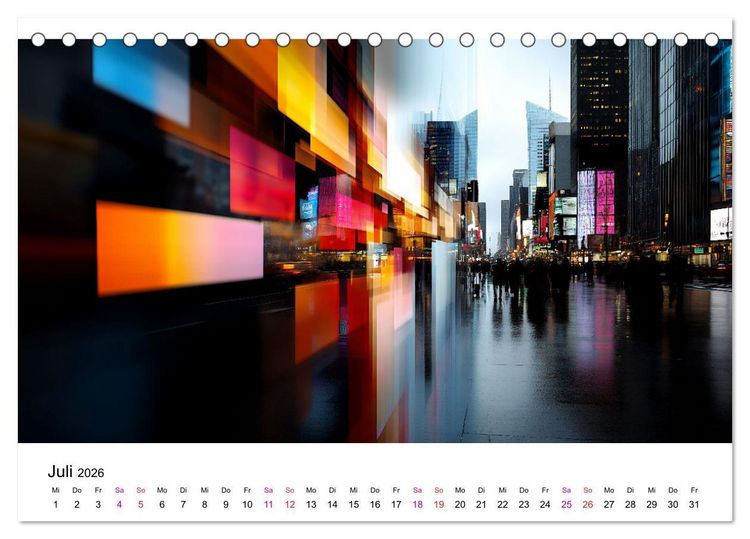 Produktbild: Stadt Lichter (Tischkalender 2026 DIN A5 quer), CALVENDO Monatskalender