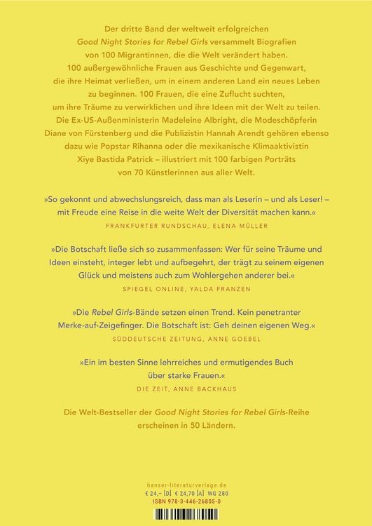 Produktbild: Good Night Stories for Rebel Girls - 100 Migrantinnen, die die Welt ver&auml;ndern