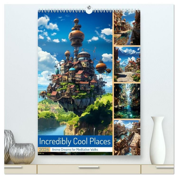 Produktbild: Incredibly Cool Places (High Quality Premium Wall Calendar 2026 DIN A2 portrait),CALVENDO 12 Month Wall Calendar