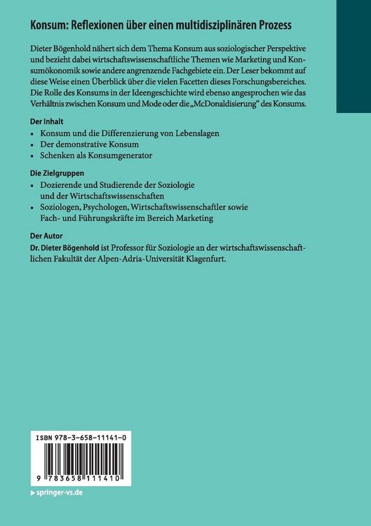 Produktbild: Konsum: Reflexionen &uuml;ber einen multidisziplin&auml;ren Prozess
